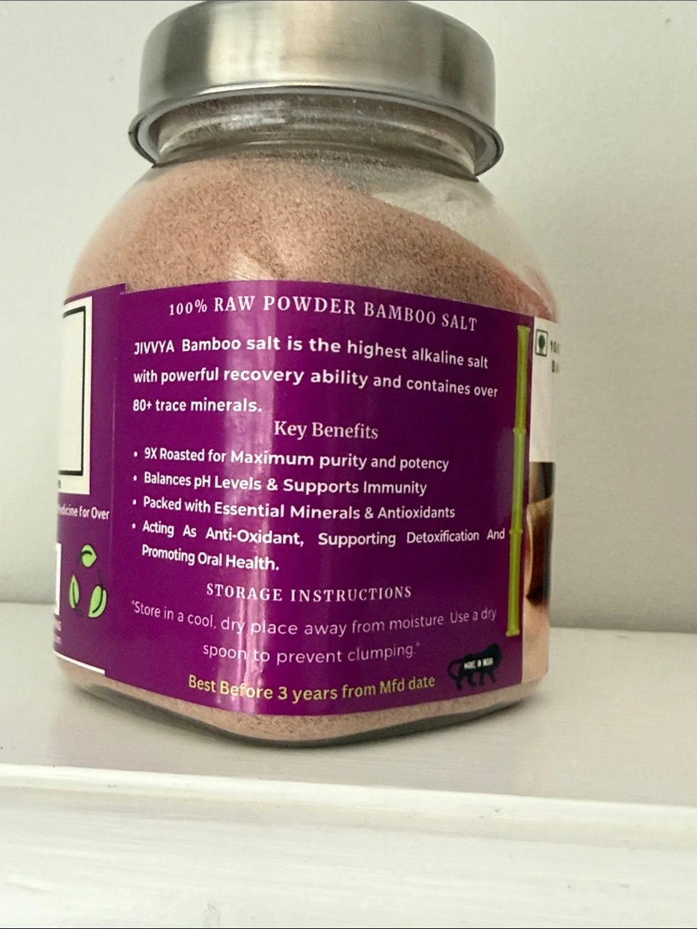 NEW Jivvya Pure 9x Bamboo Raw Salt Powder Natural Korean 8.4 oz. jar wellness